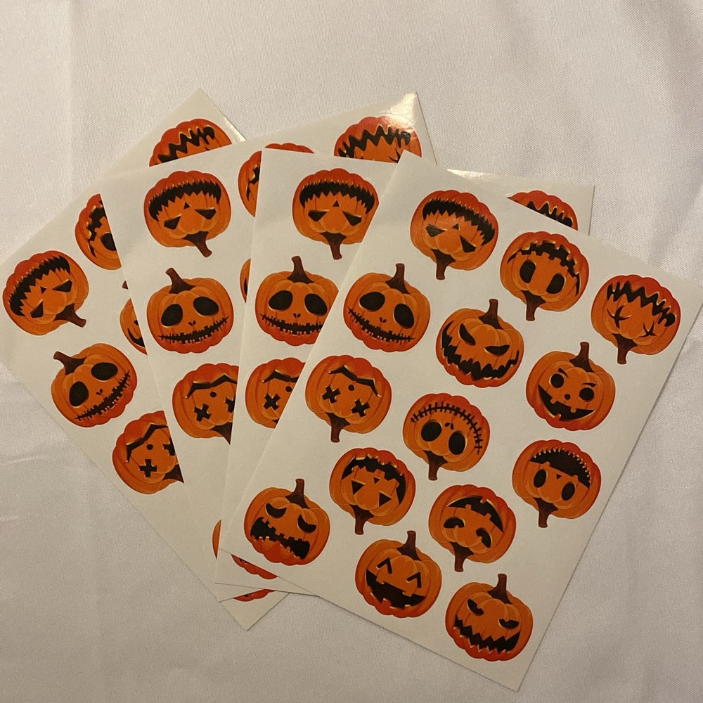 Spooky Pumpkin Face Sticker Sheets